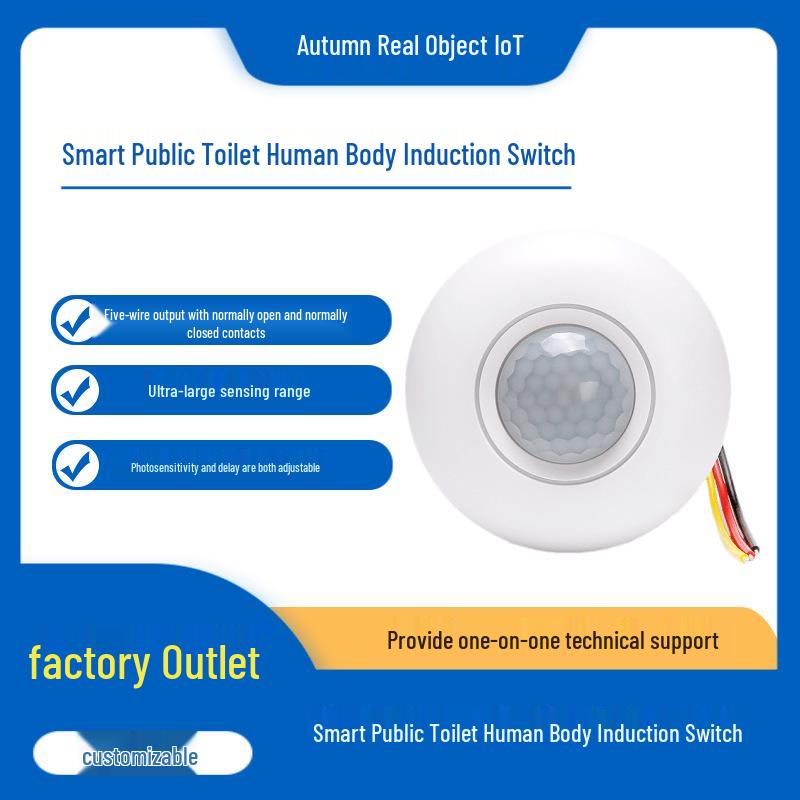 Smart Public Toilet Infrared Sensor Switch - DC12V/24V Ceiling Mounted Ceiling Mount-12V