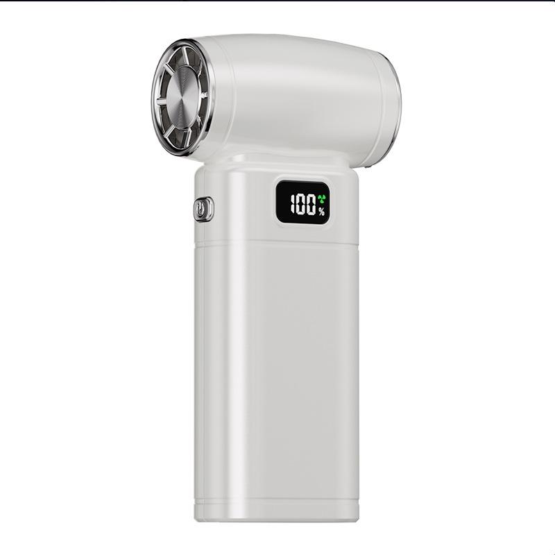 

Портативный перезаряжаемый USB турбинный вентилятор: Двойное использование: выдув и всасывание, удаление пыли и снега, аварийное освещение 130,000 RPM / 6000mAh Battery / Multi-use белый