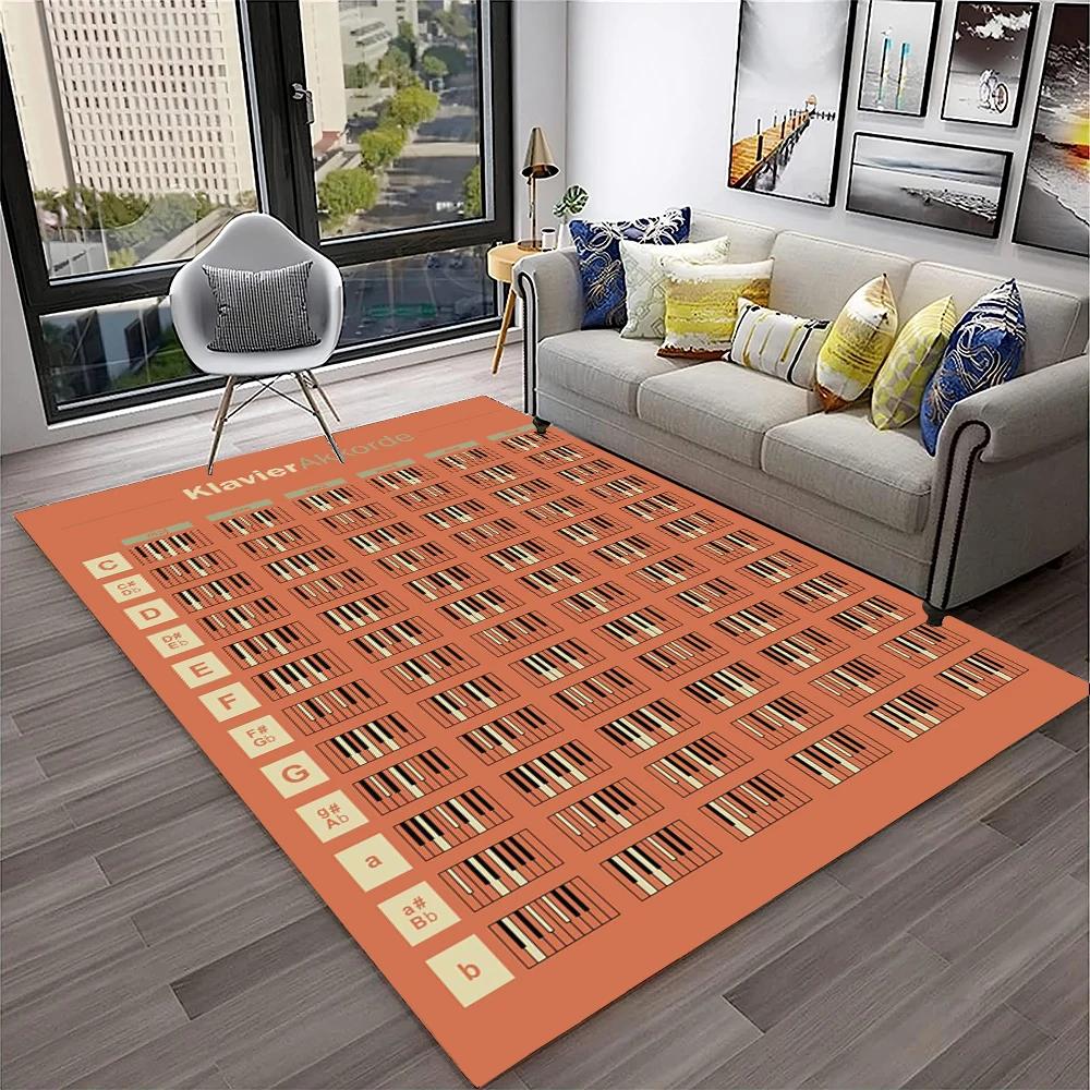 Music Guitar Chord Theory Chart Piano Carpet Rug Non-slip Mat for Home Living Room Bedroom Sofa Decor Kids Area Rug