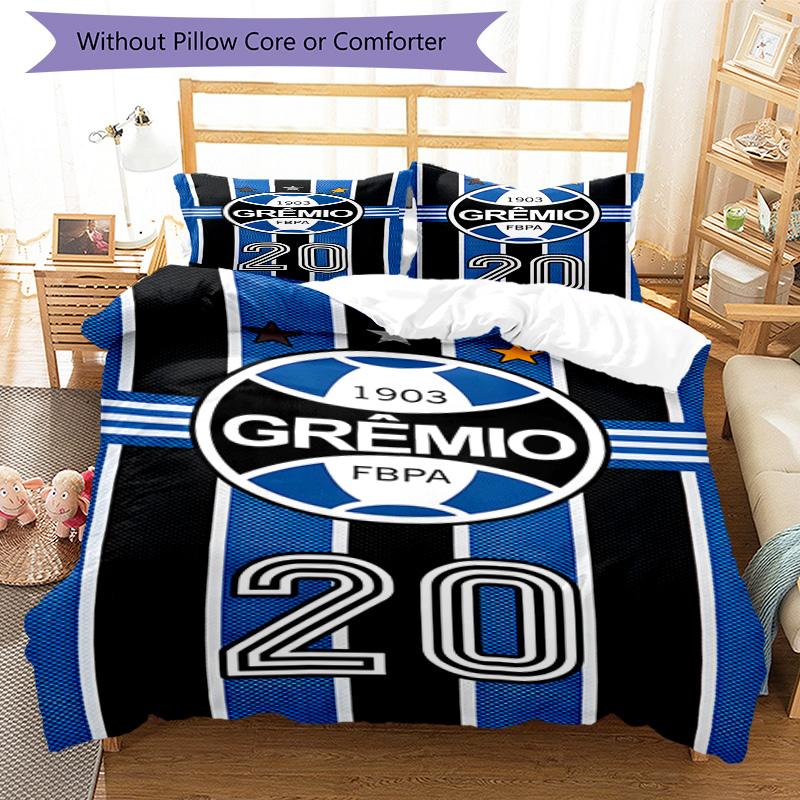 Grêmio FBPA Printed Pattern Duvet Cover Set – Includes 1 Duvet Cover and 2 Matching Pillowcases Bedroom Decor Christmas Gifts