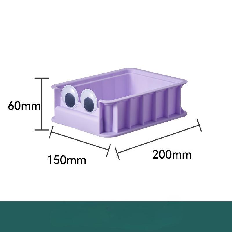 

Creative Plastic Organizer Storage Box DIY Big Eyed Sundries Makeup Stackable Parts Box Student Stationery Organizer Storage Box