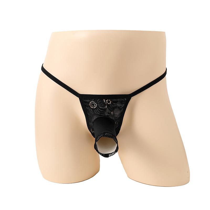 Men's stretch underwear, hollow lace free-to-take four-corner sex underwear, men's sex underwear