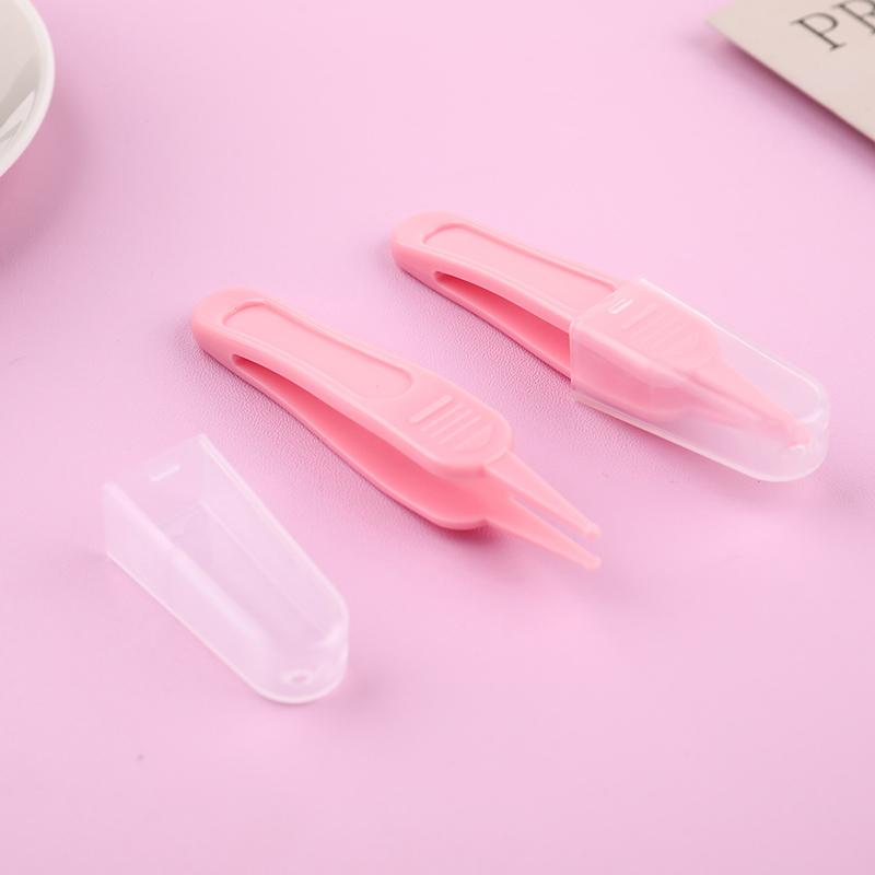 5Pcs Baby Ear Nose Belly Button Plastic Cleaning Tweezers Baby Tweezers