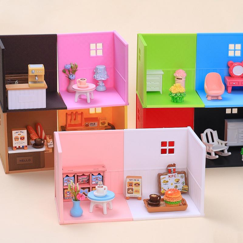 1:12 Miniatura de Casa de Muñecas Plástico Mostrador de Bar Decoración de Escena de Casa de Muñecas DIY Muebles de Cocina Juguete para Niñas Regalo