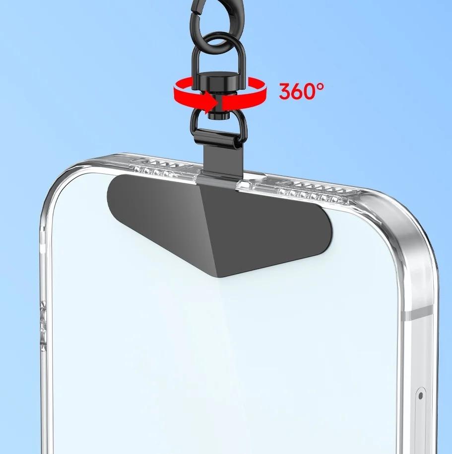 360° Drehung Metall Stahl Handy Sicherung Lasche Handy Lanyard Patch Dichtung Universelles Handy Lanyard Sicherheitsverbinder Teil