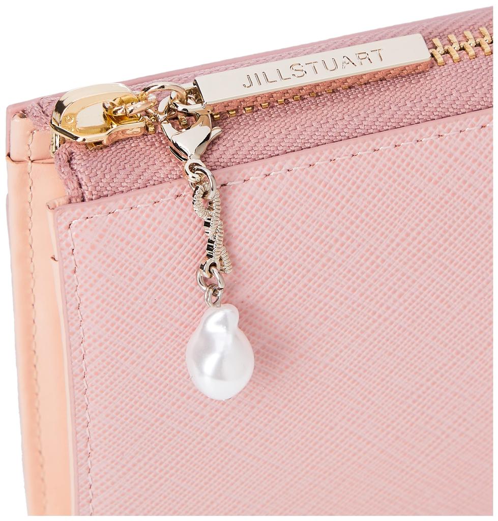 Long Wallet Cowhide Saffiano Leather Bundle Slim Wallet Zipper Thin Compact Simple Original Charm Included Stylish Adult Cute JSLW3AT1 Pink [Jill