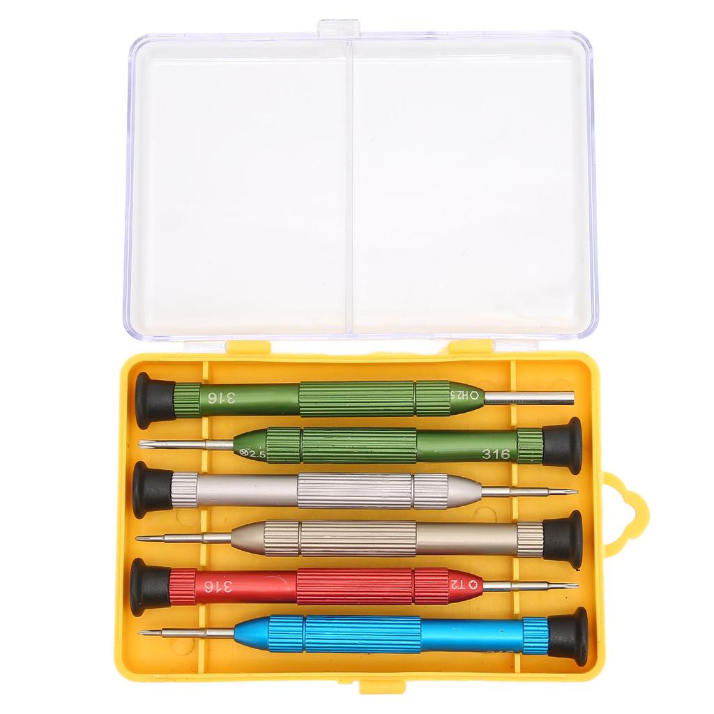 6 in 1 Schraubendreher Set Metall Tragbar Reparatur Demontage Werkzeugsatz für Brillen Sonnenbrillen Spielzeug Uhren