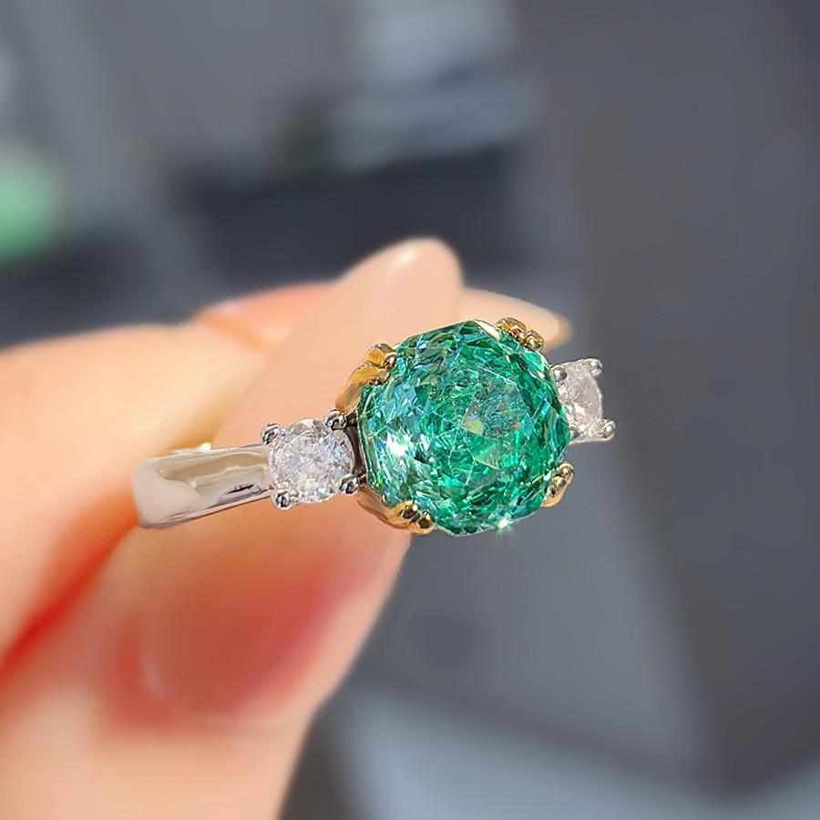 Fashion Light Luxury Star Anise Rose Cut Pendant Necklace Colorful Pink Diamond Ring Chinese Red Stud Earrings Colorful Treasure Set Women