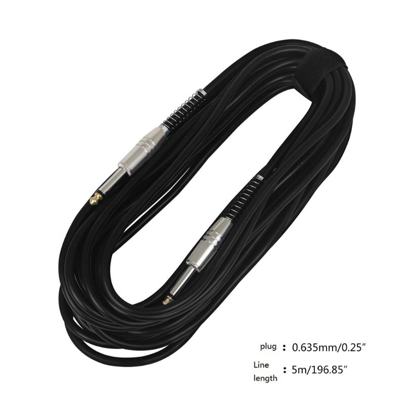 Guitar Connecting Cable Straight 6.35mm Male Jack Stereo Audios Interconnect Cord for Electric Guitar, Bass, Mandolin