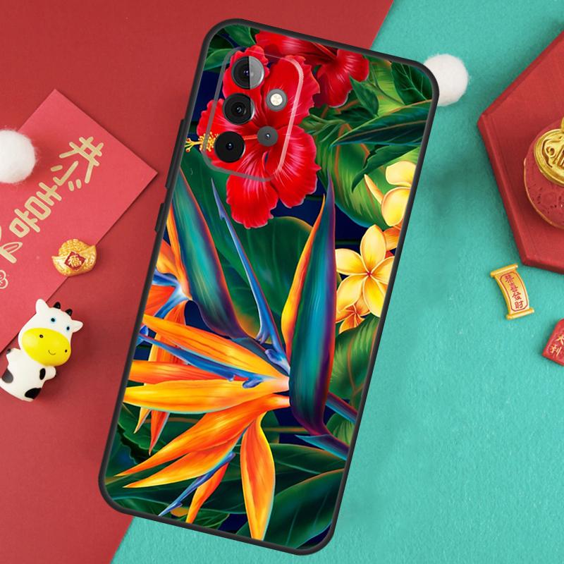 Tropical Paradise Hawaiian Flower Case For Samsung Galaxy A56 A36 A26 A16 A06 A13 A33 A53 A15 A35 A55 A34 A54 A12 A32 A52 A17