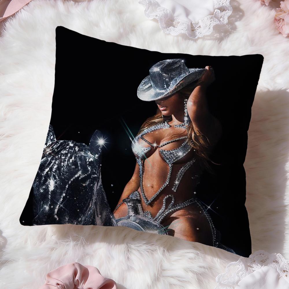 Singer B-Beyonce Cowboy Cushion Cover Premium Comfort Reversible Pillow Cove -Two In One Design for Any Room & Car Interior