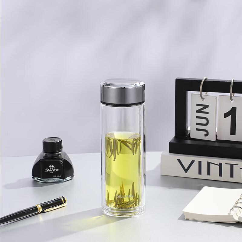 Deluman 300ml Double-Layer Glass Cup