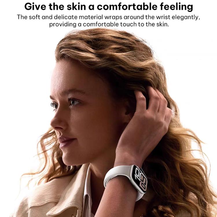 Small‑Waist Reverse‑Buckle Soft‑Silicone Watch‑Band Strap, Adjustable Wrist‑Bracelet Accessory For Apple Watch 42/44/45/46/49mm