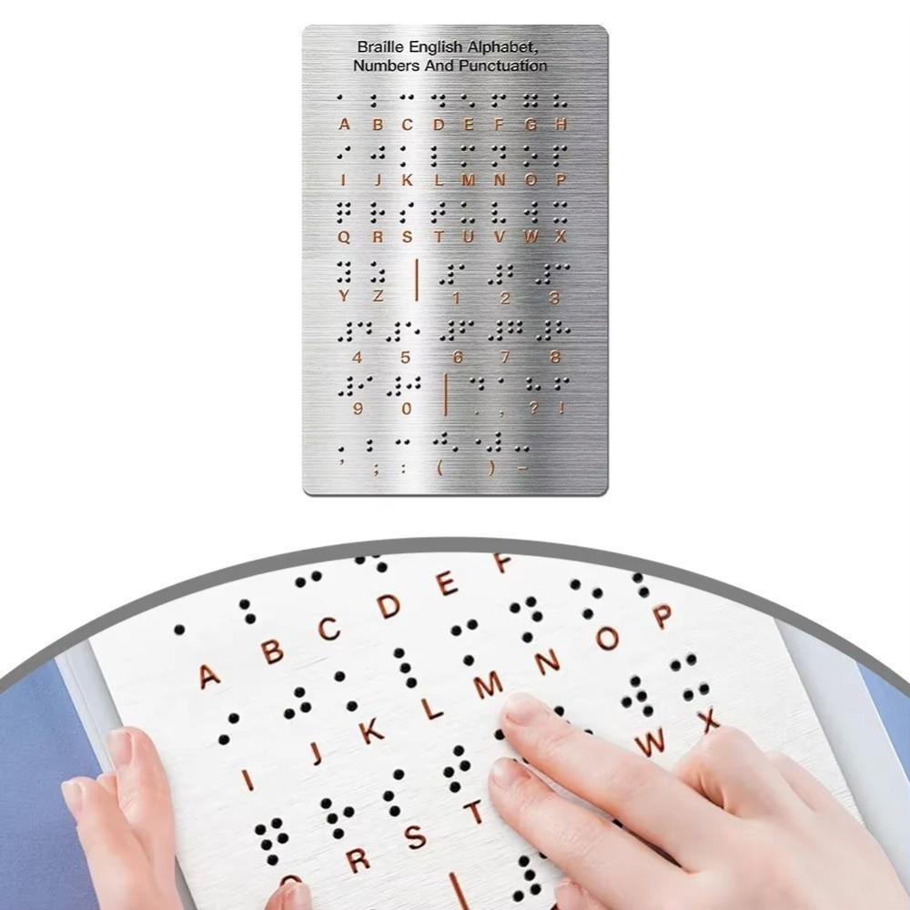 לוח אותיות ברייל יעיל פנל אותיות ומספרים טקטילי מאלומיניום ללימוד ילדים עיוורים