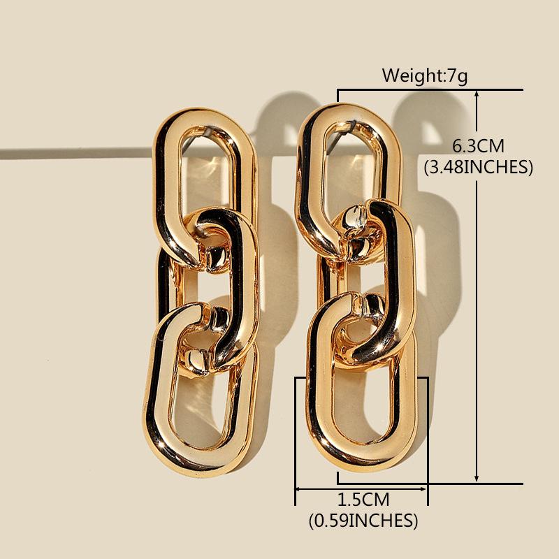 Retro Gold European & American Punk Style Women's Hoop Earrings
