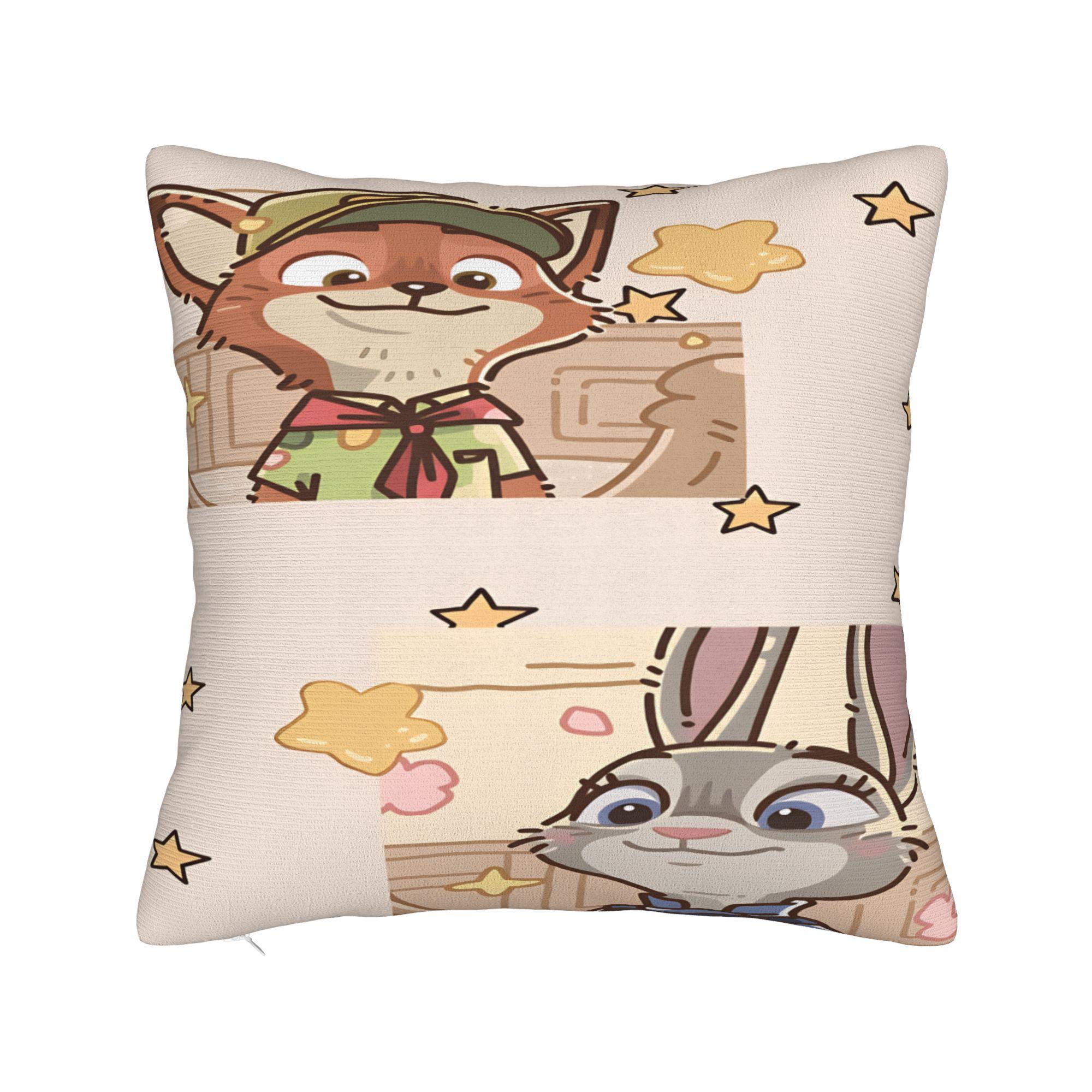 Наволочка Зверополис Джуди и Ник Уютная наволочка Винтажная наволочка для дивана кресла кровати гостиной 30cmx30cm