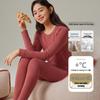 Set di Biancheria Intima Calda Foderata in Pile per Coppia: Calzamaglia Extra Spessa e Maglie a Manica Lunga in Cotone e Lana per Autunno e Inverno.