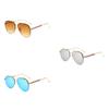 Stylish Unisex Oval Sunglasses Red Green Arms Black Frame Uv Protection Eyewear