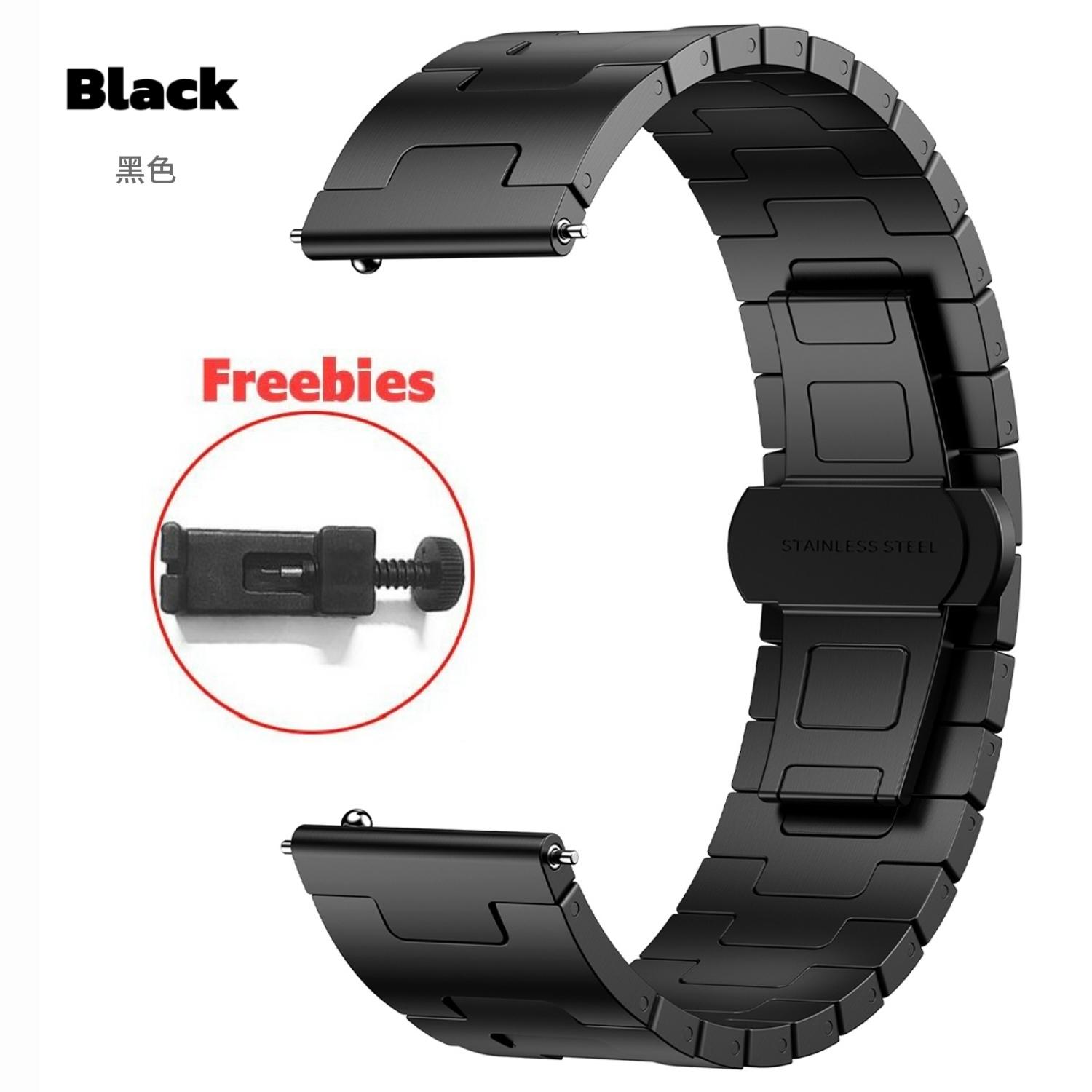 

22 мм роскошный титановый ремешок для Samsung Galaxy Gear S3 STitanium сплав ремешок металлический браслет для Huawei GT5 5Pro 4 3 2e 46MM Correa Universal 22MM width чёрный