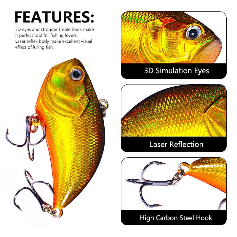 Lure bait specifically designed for topmouth culterVIBSuit5.4cm13gWith Sound Beads Simulation Fake Fishing Bait Freshwater Seawa