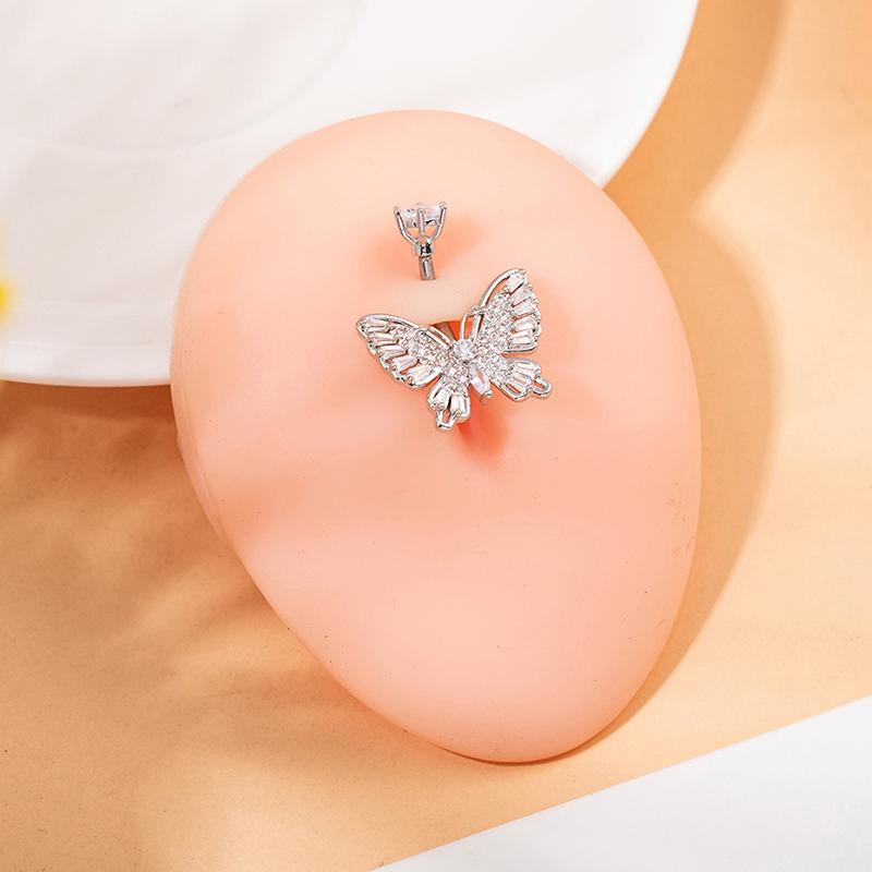 Simple Butterfly Navel Ring For Women Girls  Belly Button Rings Belly Piercing Jewelry Stainless Steel Navel Rings
