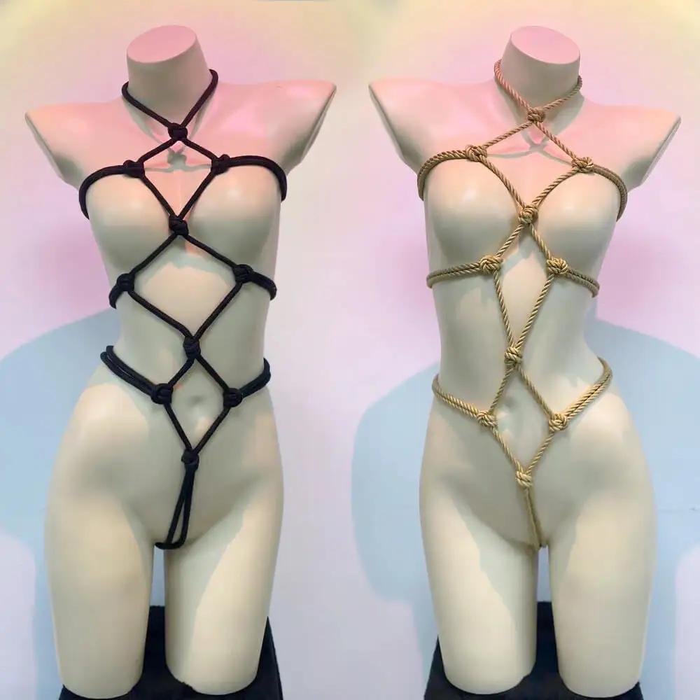 Lingerie da Donna Hot Sexy a Rete Senza Cavallo Body Corda Bondage Accessorio Cosplay Uniforme Biancheria Intima Gioco di Ruolo Costumi di Halloween