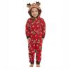 Pigiama con tuta natalizia con cappuccio Elk Loungewear, set coordinati natalizi per la famiglia