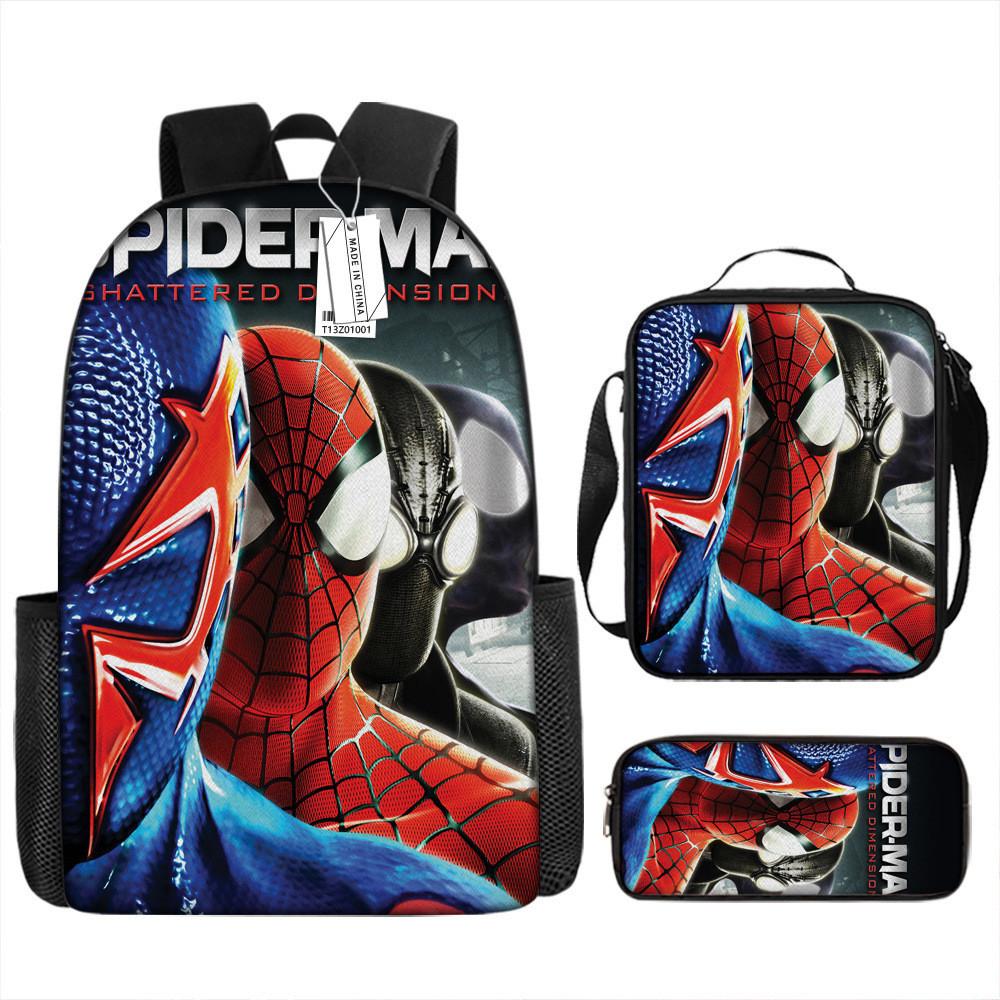 Spiderman School Backpack Set With Oxford Fabric Breathable Waterproof For Kids