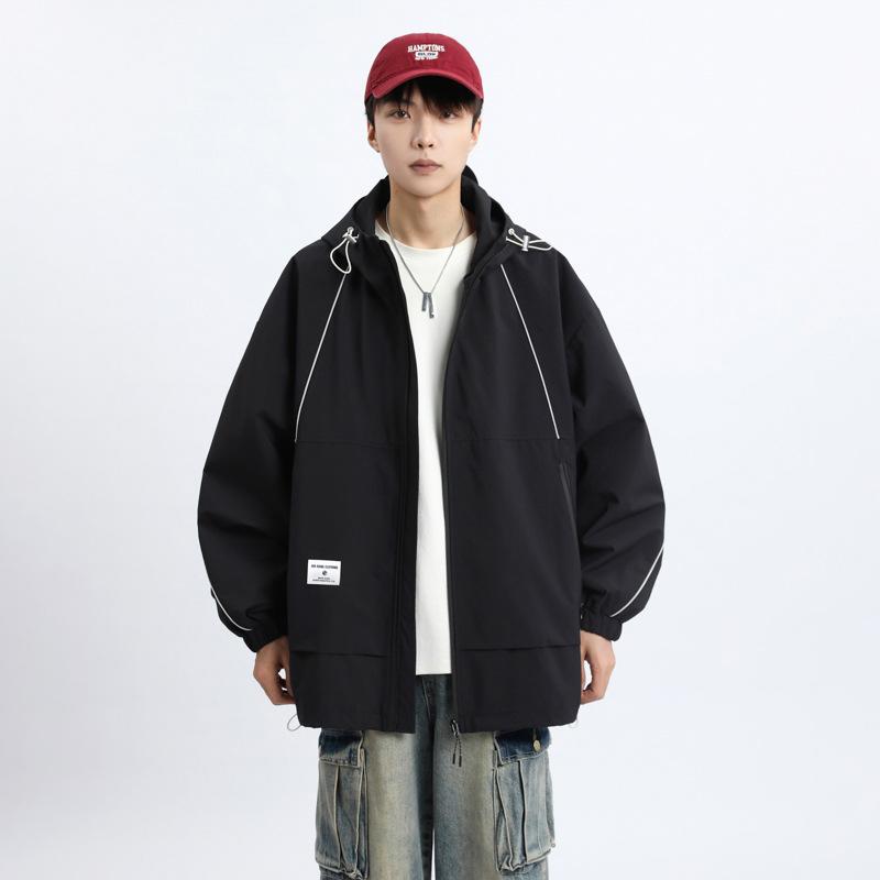 Fattened and Enlarged Hooded Outdoor Mountain Fat Man Loose Jacket Men Waterproof Jacket Men