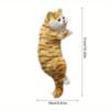 Realistic White Plush Cat Figurine for Home Decor with Hanging Design