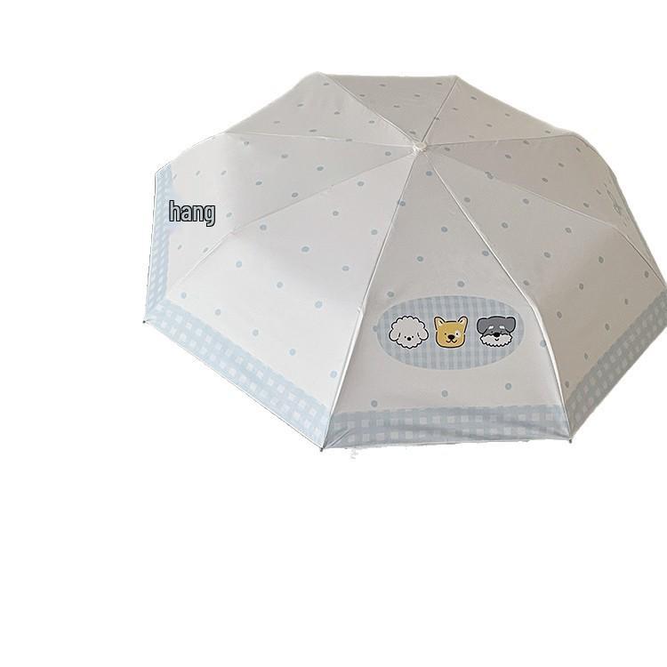Chic Student Folding Umbrella: UV Protection, Dual-Use Automatic Sunshade
