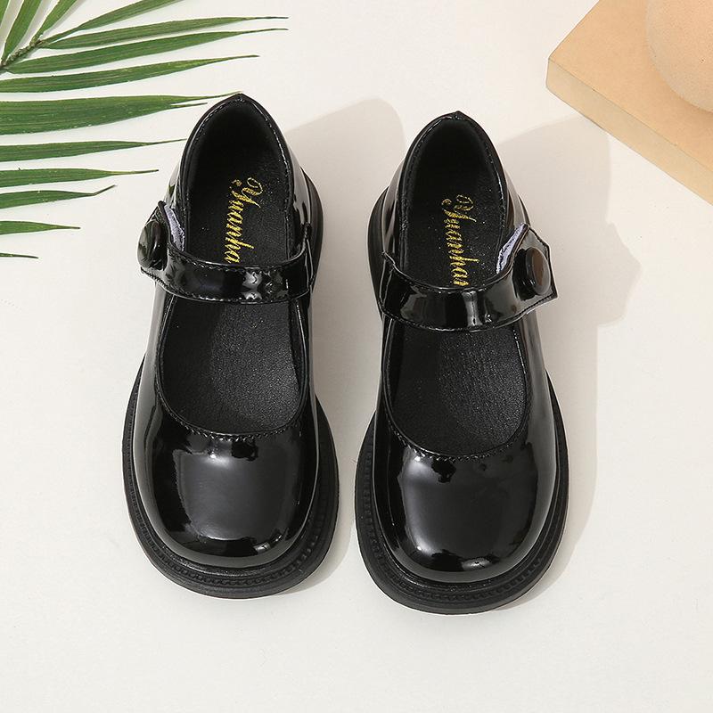 

[Fashion Soft Sole Girls Ballet Flats Korean Performance Shoes Black for Big Kids] Size 31 чорний