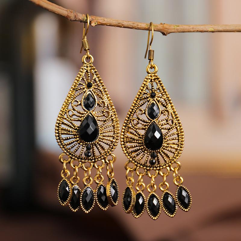 Ethnic Style Dangle Earrings for Women Retro Boho Acrylic Water Drop Earring Female Jewelry Accessories