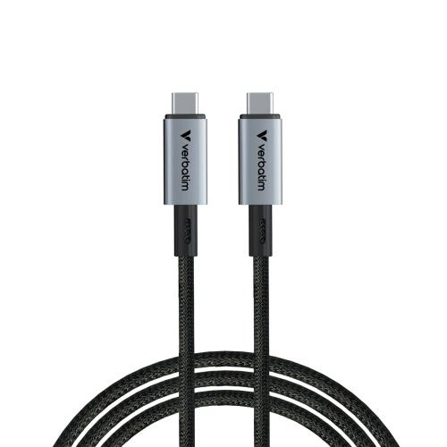 Verbatim 31847 Sync & Charge Cable USB-C To USB-C 240W 40Gbps 120cm, Grey/Black