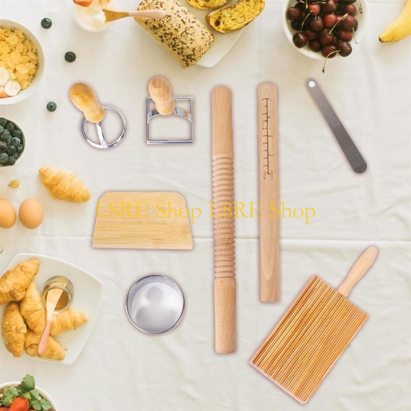 L8RE Multifuntional Pastas Making Essentials Rolling Pin and Dough Cutter