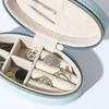 Ellipse Reise Schmuckkoffer Tragbare Schmuck Organizer Tasche Halskette Ring Ohrringe für Frauen