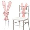 Rabbit Ear Chair Cover Pink Easter Bunny Ear Chair Back Cover Removable Stretch Slipcovers for Spring Birthday Dinning Table Restaurant Party Decor