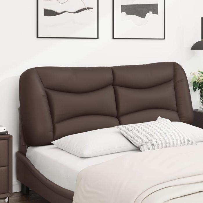 VidaXL Coussin de Tête de Lit, Oreiller de Lecture avec Fermeture à Glissière, Coussin de Lecture pour Lit Chambre, Marron 374585