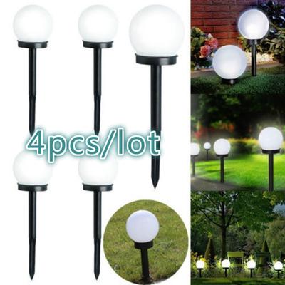 4 Pcs Waterproof LED Solar Power Outdoor Garden Path Light Yard Lawn Road Spot Lamp