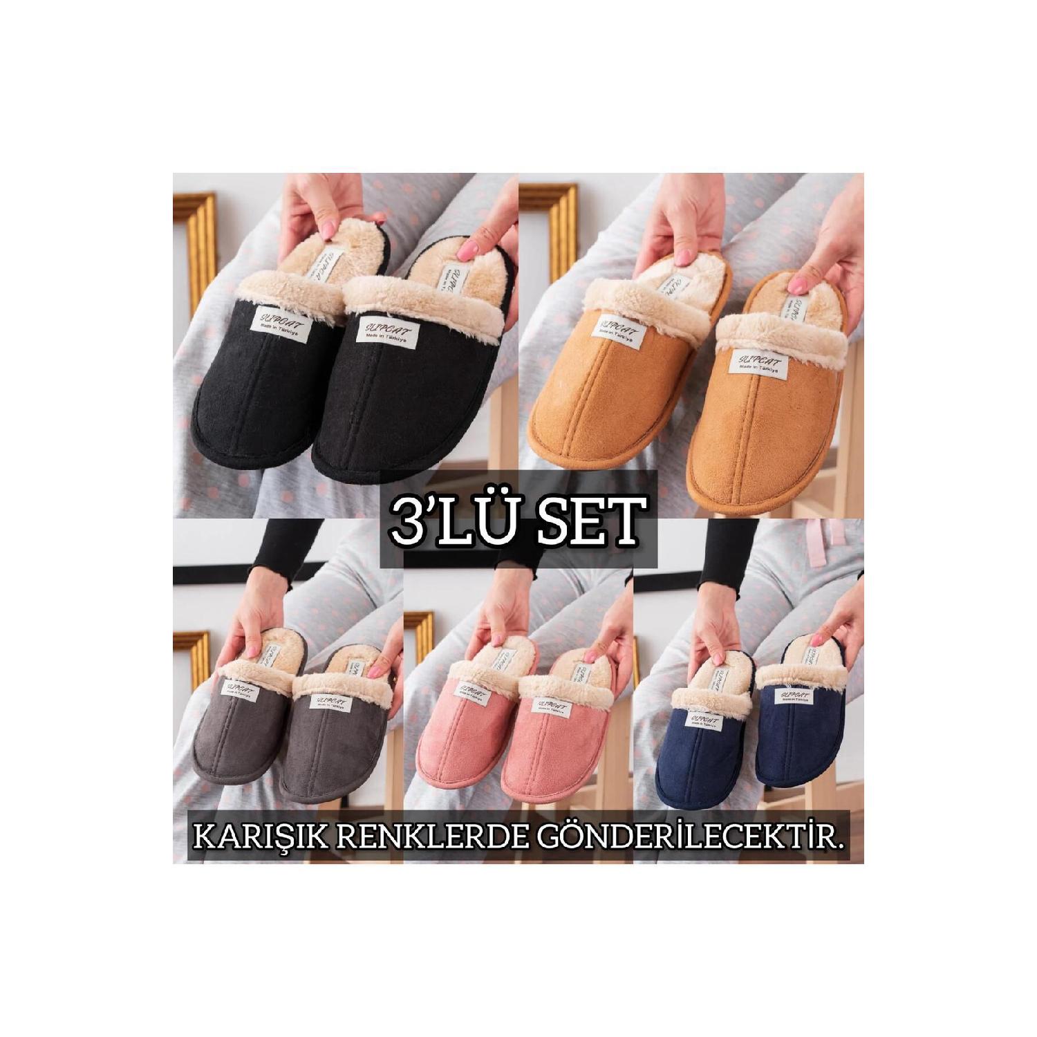 

Домашние пушистые тапочки из трех предметов. Тапочки для гостей. Садовые тапочки в комплекте. 37