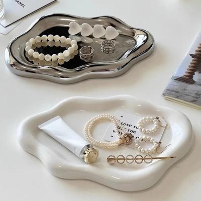 1pc Cloud Jewelry Aromatherapy Display Tray Light Luxury Entryway Key Storage Ornament Decorative Organizer for Home Decor