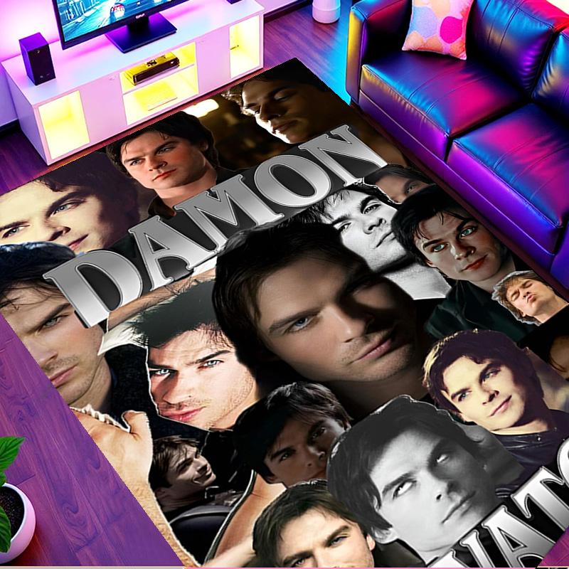 Damon Salvatore Print Rug, Washable Floor Carpet, For Entryway Dorm Laundry Room Office Study, Home Decor Birthday Christmas Gift
