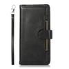 For iPhone 16 Pro Case Split Leather Magnetic Wallet Phone Protector with Wrist Strap