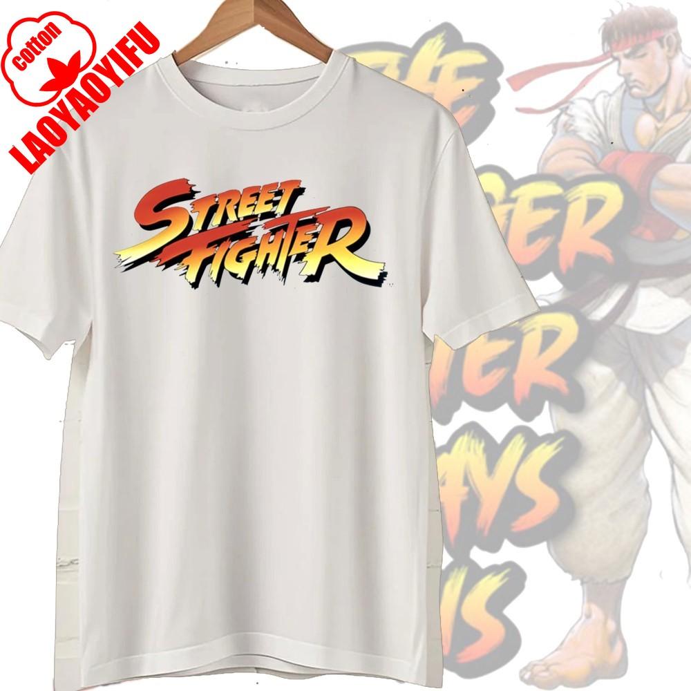 Street Fighter Chun-Li Ryu Printed Y2K New Couple Cotton T-Shirts Men Women Streetwear Casual Harajuku Retro Unisex Tee Top