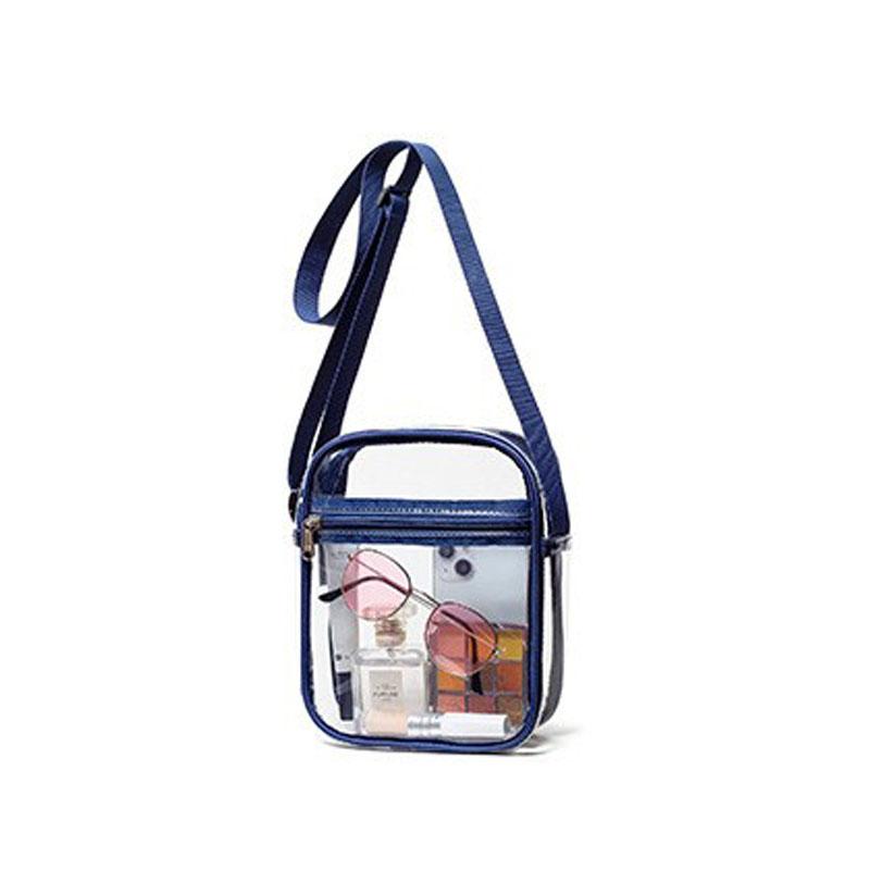Women Clear Shoulder Bag Stadium Approved PVC Concert Transparent Purse Simple Crossbody Bag With Front Pocket Casual Handbag