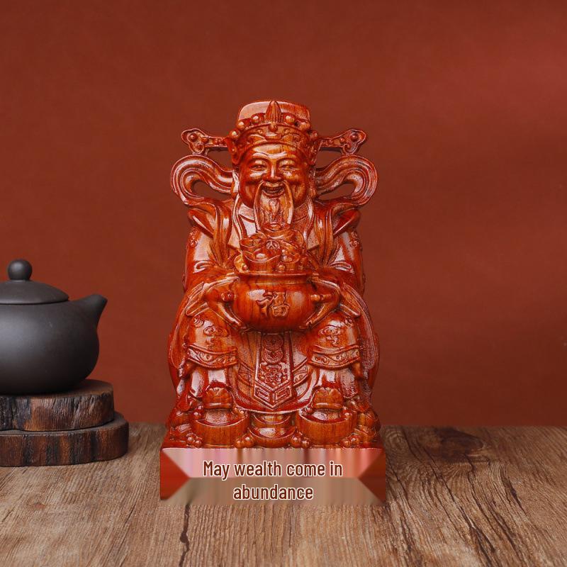 Ebony Grandpa Carving Ornament: Rosewood Handcrafted Home Decoration
