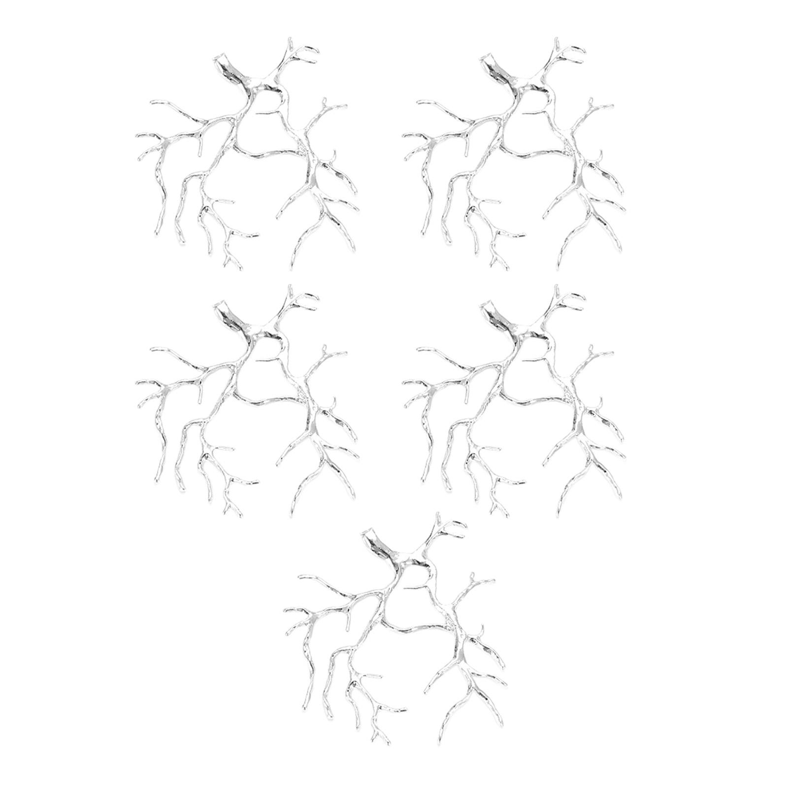 

5 штук Медное покрытие Серебро/Золото Ветка Пустая основа Подвески для ожерелья для DIY изготовления ювелирных изделий Модный ювелирный шарм серебряный