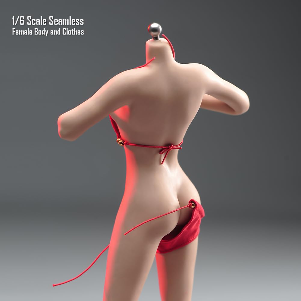 1/6 Scale Female Body Clothes, Underwear, Pants, Swimsuit, Bikini, Leggings, Bra, Bark, for 12-inch Action Leggings Body Doll (Red)