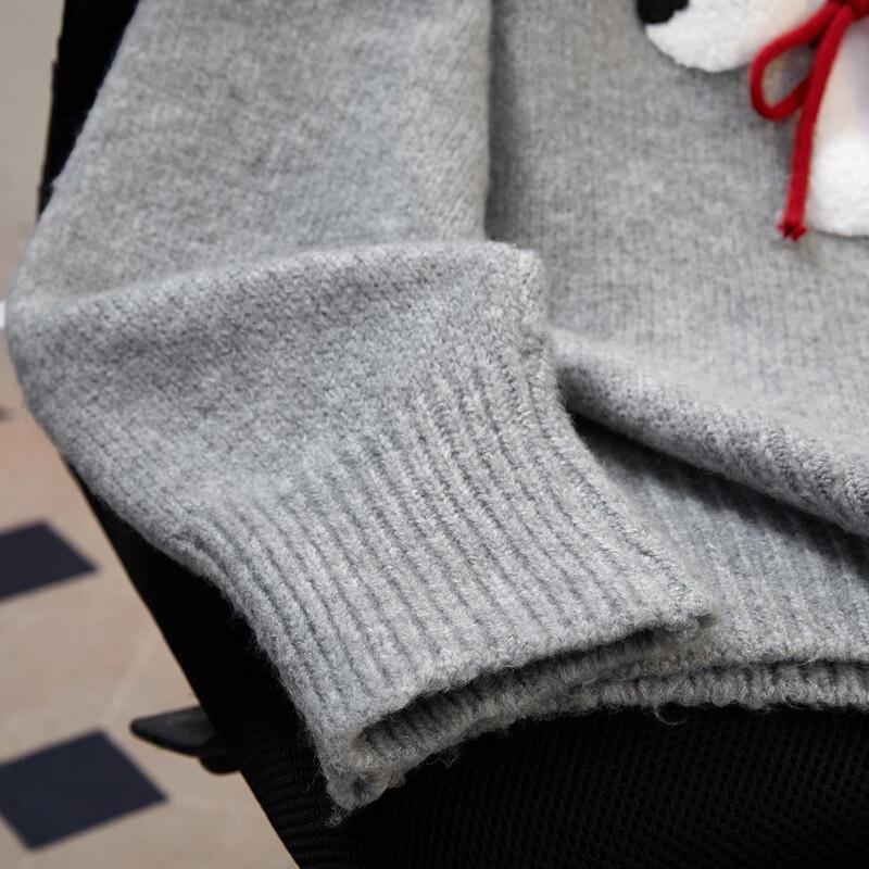 Damen Cartoon Revers Langarm Strickpullover