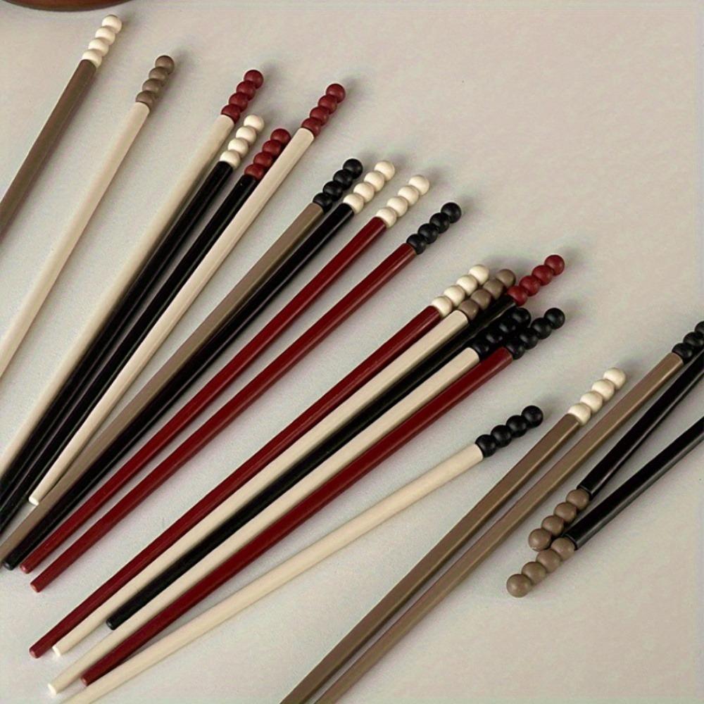 3 Pairs Creative Sugar Bean Alloy Chopsticks Portable Chopsticks Household Chopsticks Tableware